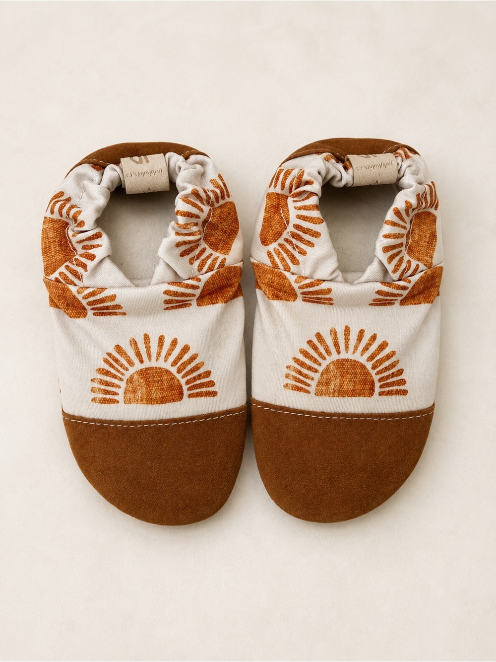 JadysBabys Watershoes / Sunrise Print Toddler Watershoes in Rust and White